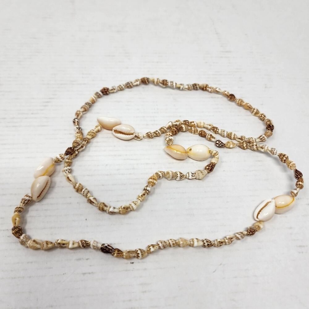 Vintage Hawaiian Shell Lei Necklace Tropical Jewelry Unisex Gifts Size 34 Inches